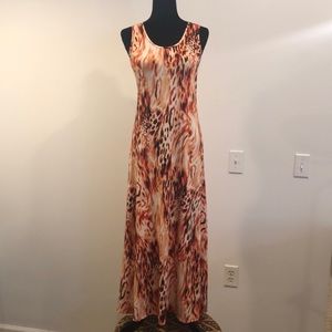 NWT Burnt orange leopard print long dress